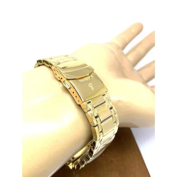 JBW Men's Watch PS570A Echelon Swiss Quartz Diamond Gold Steel Platinum Series